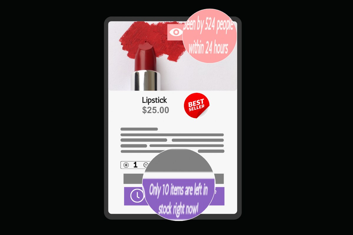 Sample of online page of lipstick showing data and numbers as social proof.