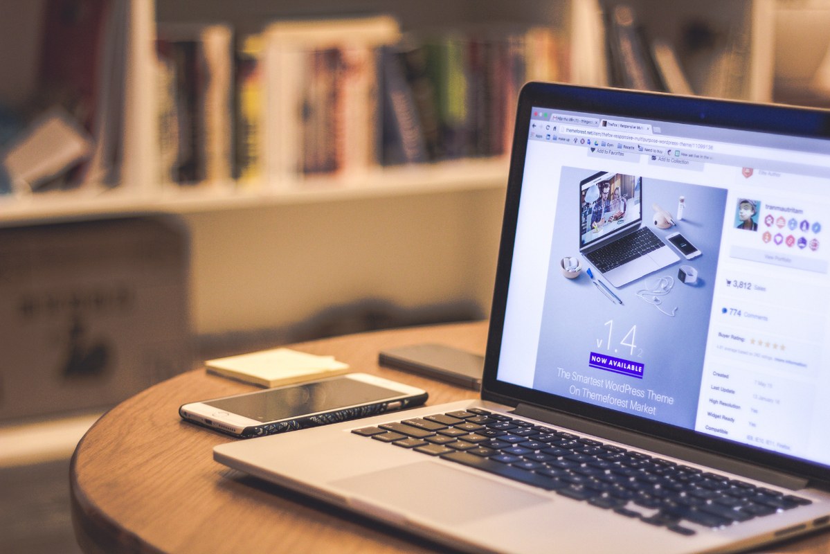 Sample of product description page on laptop.