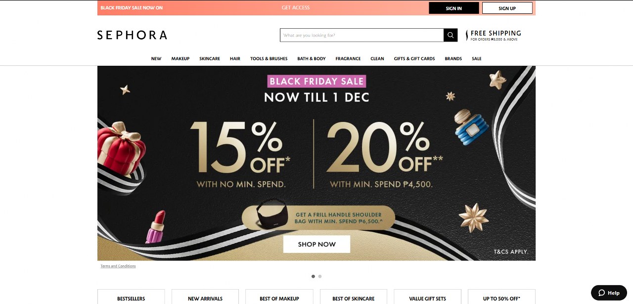 Sephora's website.