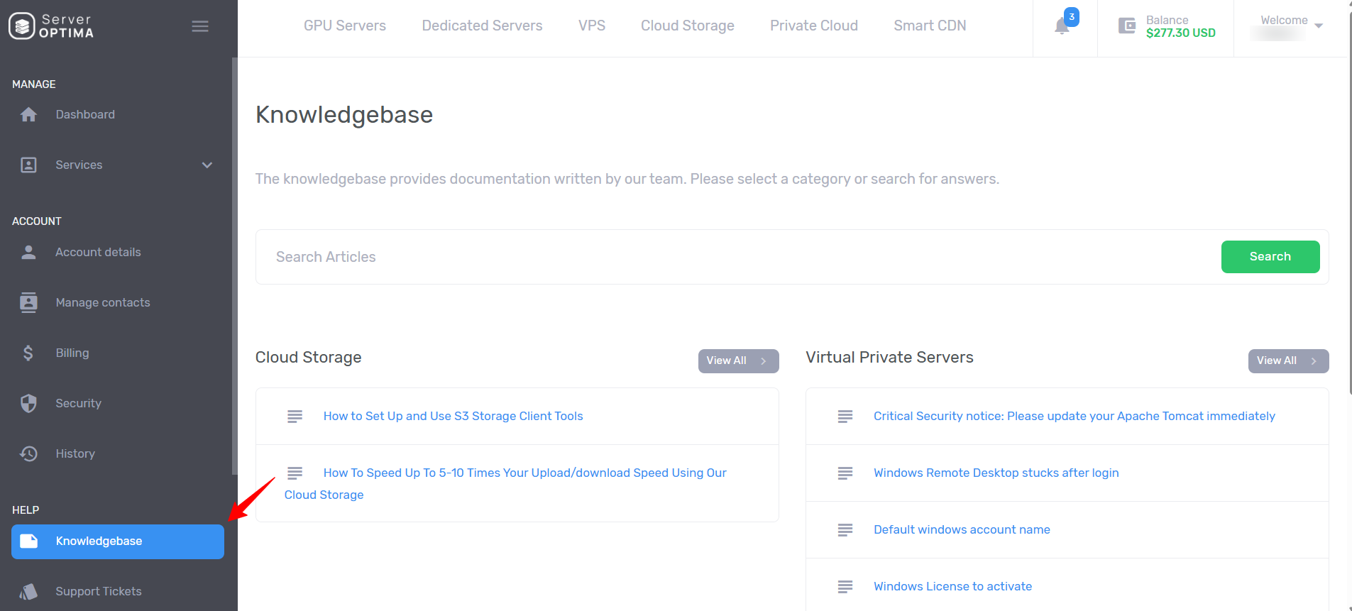 Knowledge base button