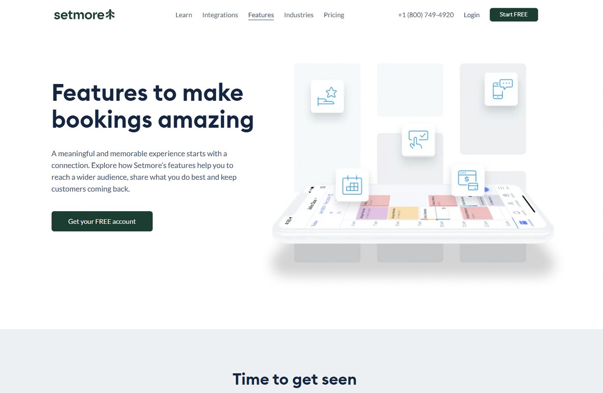 Setmore homepage.