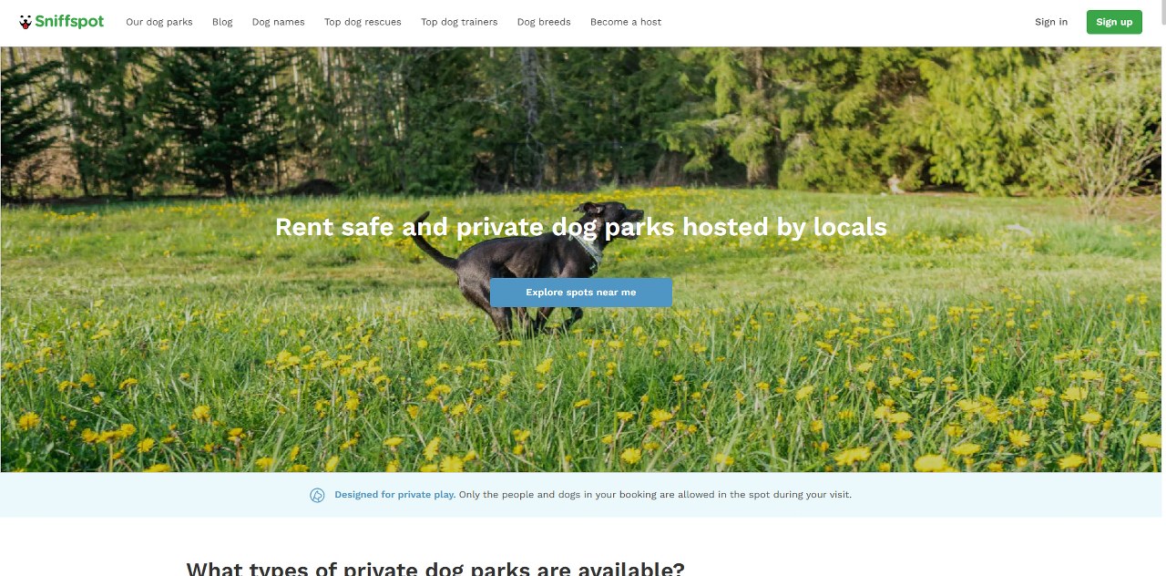 Sniffspot's website.