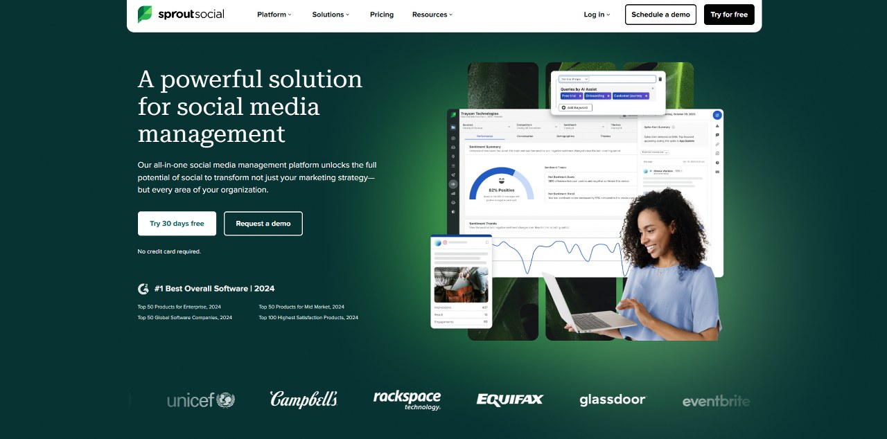 Sprout Social's website.
