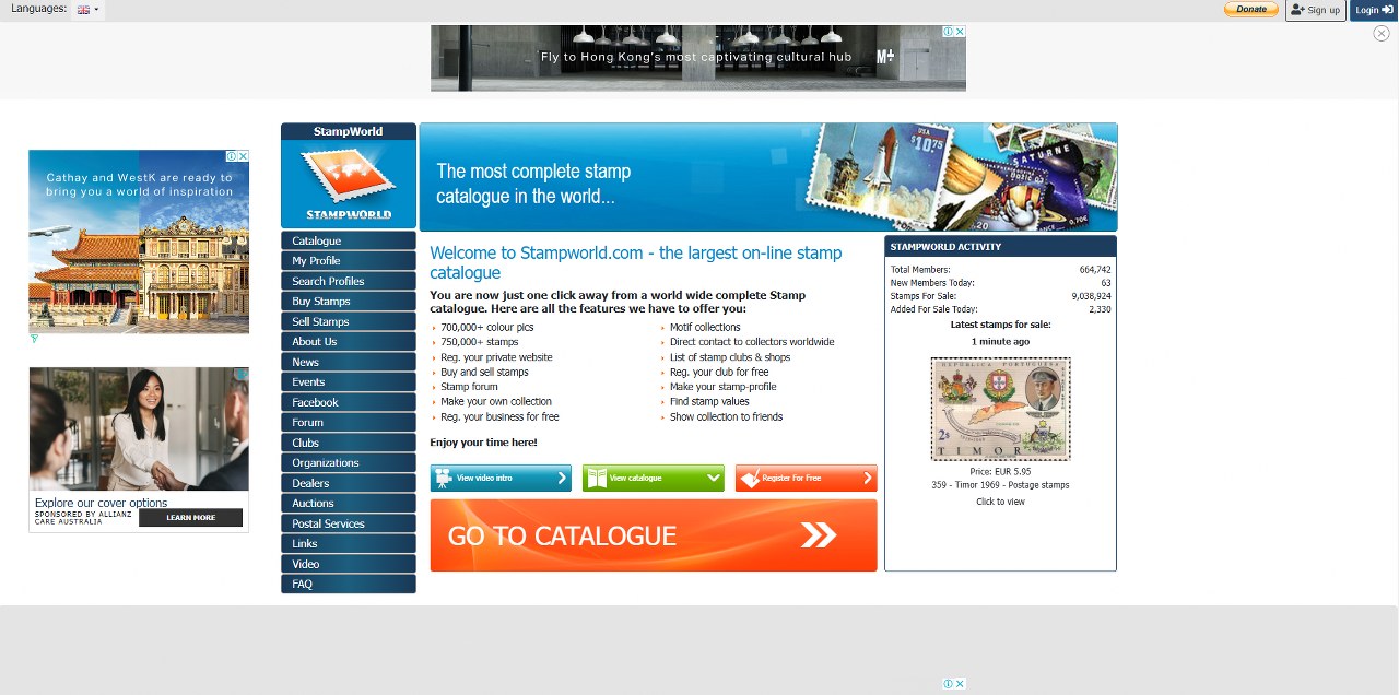 StampWorld.com's website.