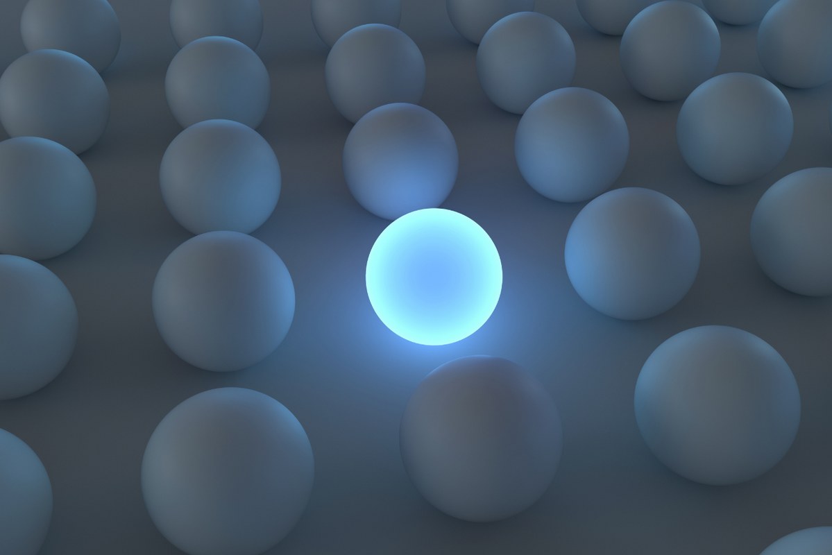 Standing out from other balls, showing uniqueness.