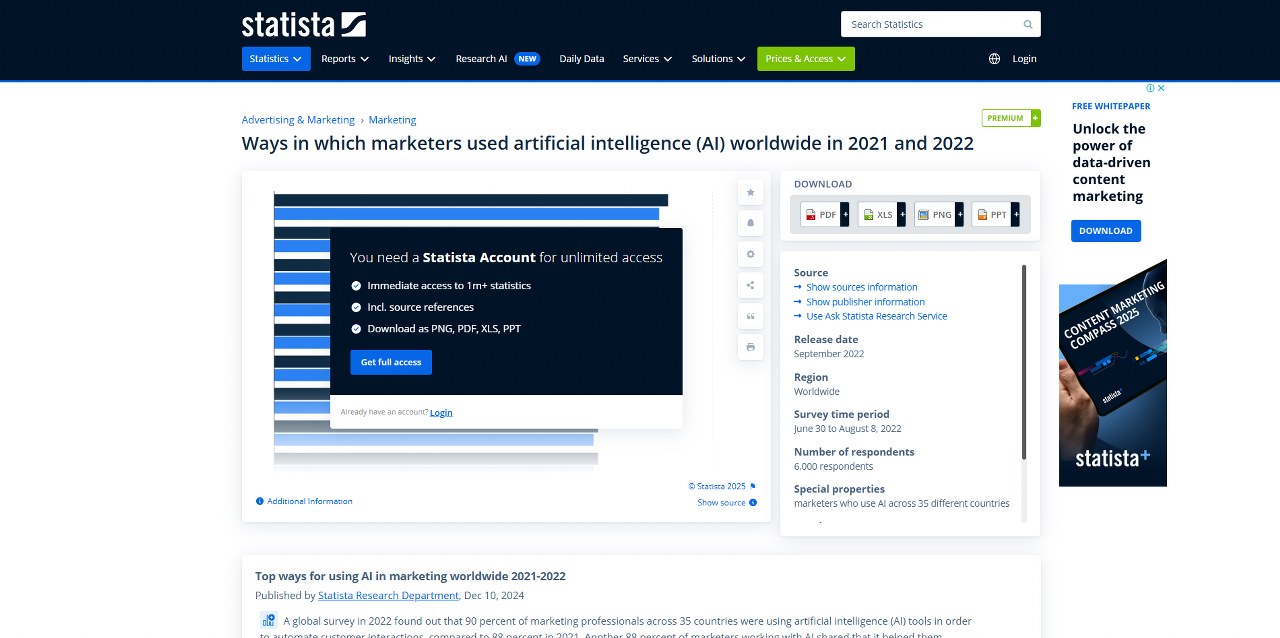 Statista's website.