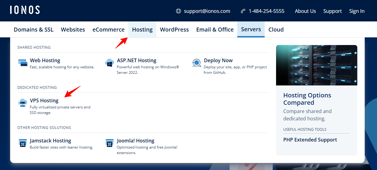 VPS Hosting button