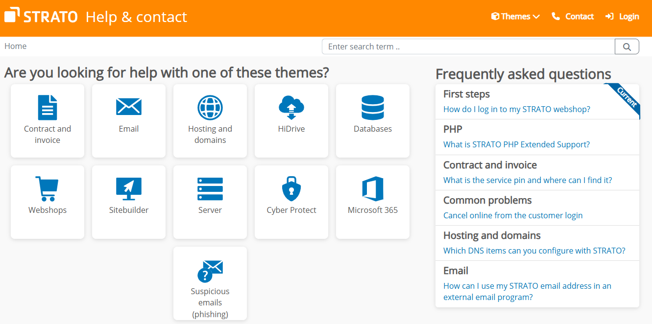 STRATo Help & Contact page