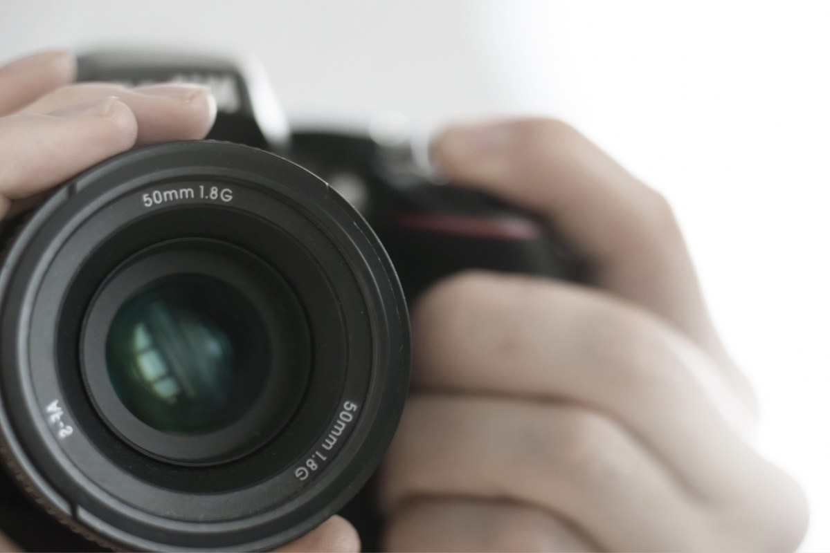 Taking photo using DSLR camera.