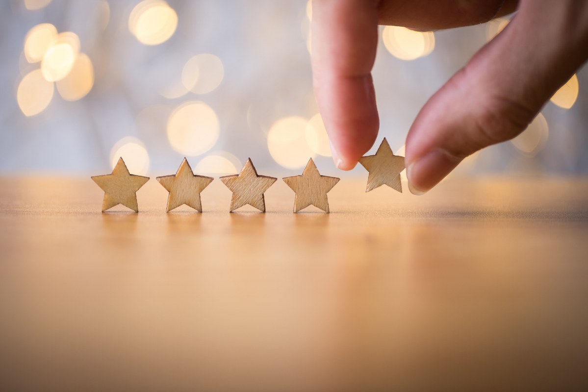 The best excellent business services rating customer experience concept.