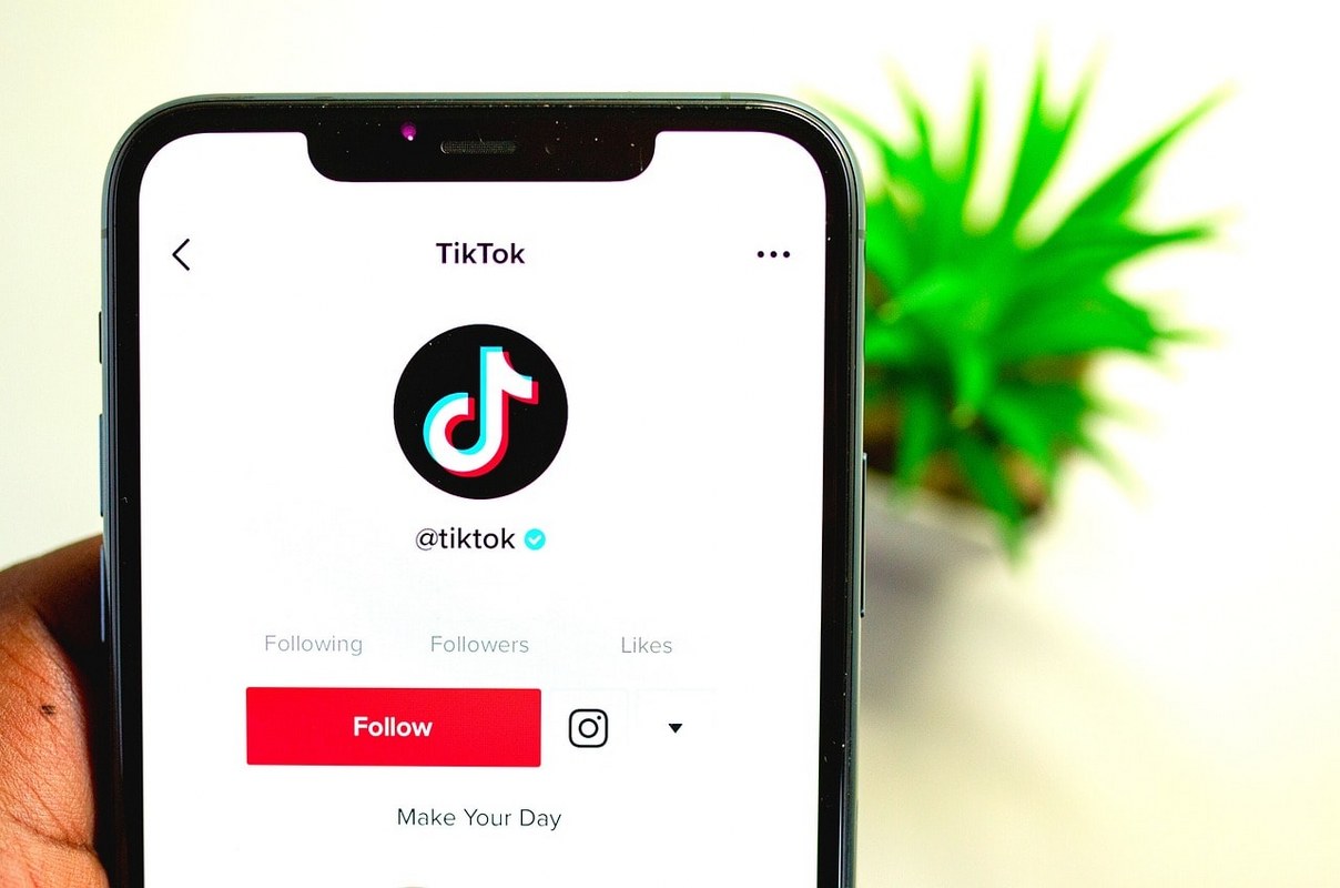 Tiktok profile on a mobile phone.