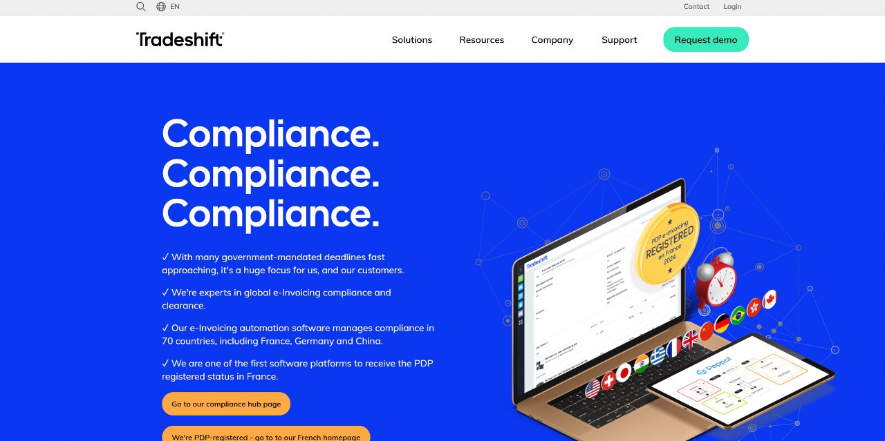 Tradeshift's website.