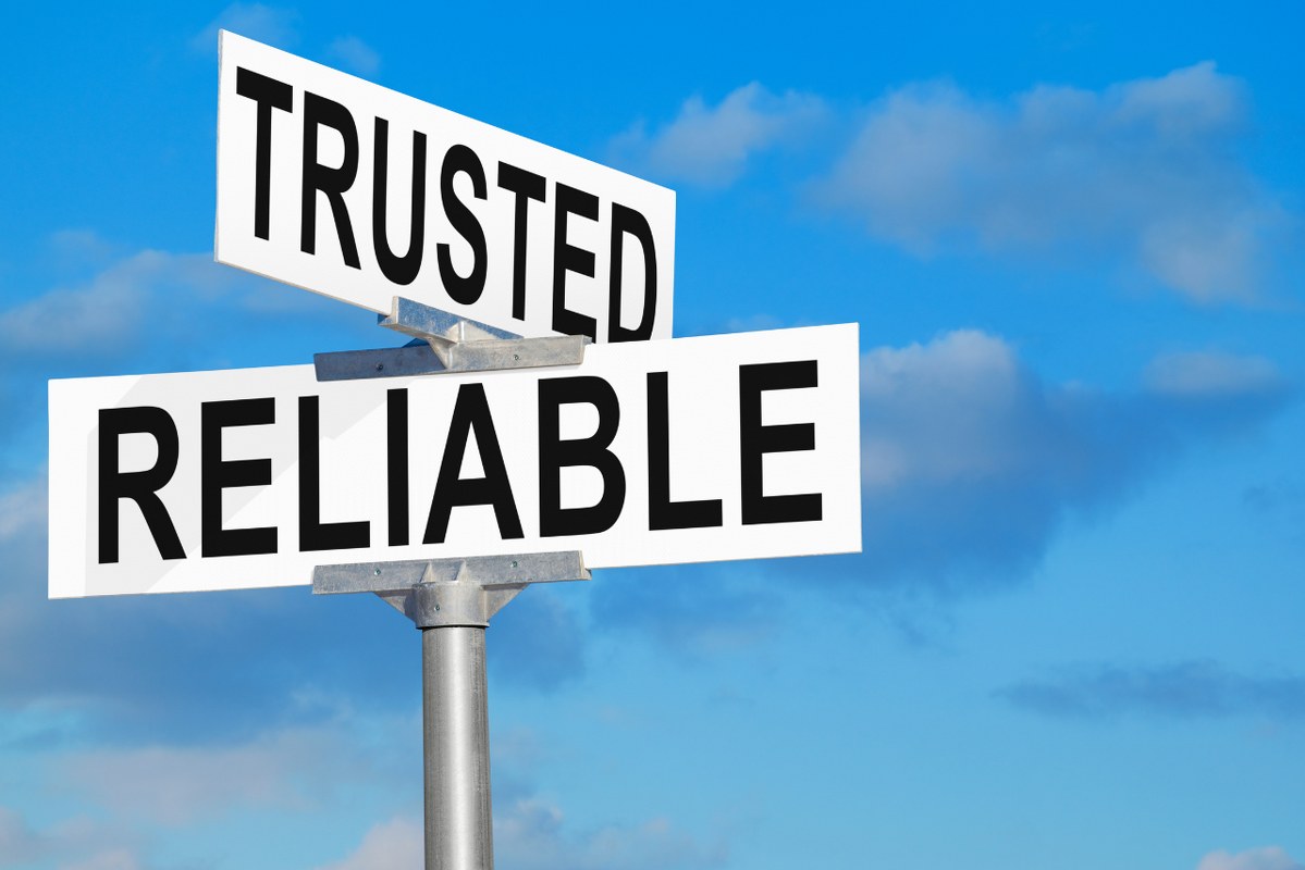 Trusted and Reliable Street Sign.