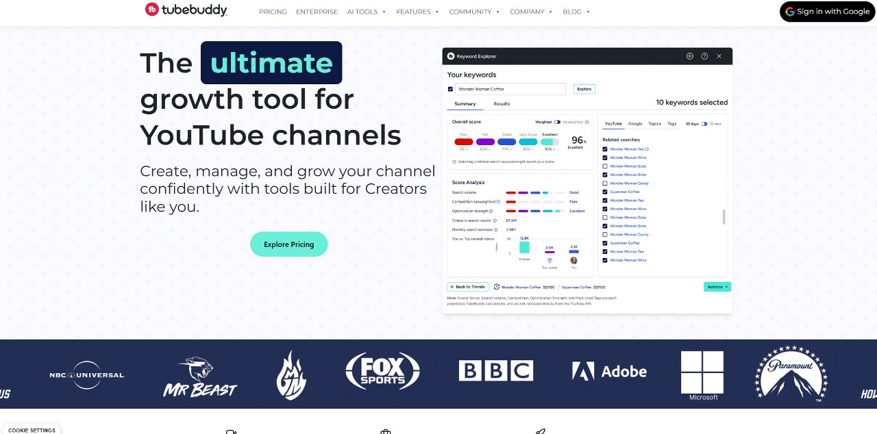 TubeBuddy's website.