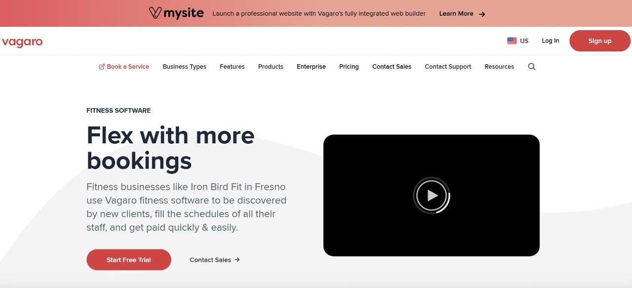 Vagaro website homepage.