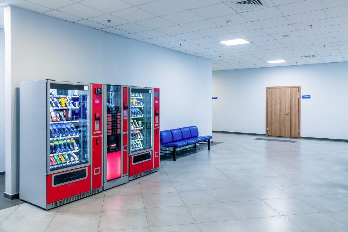 Vending machines in public school building.
