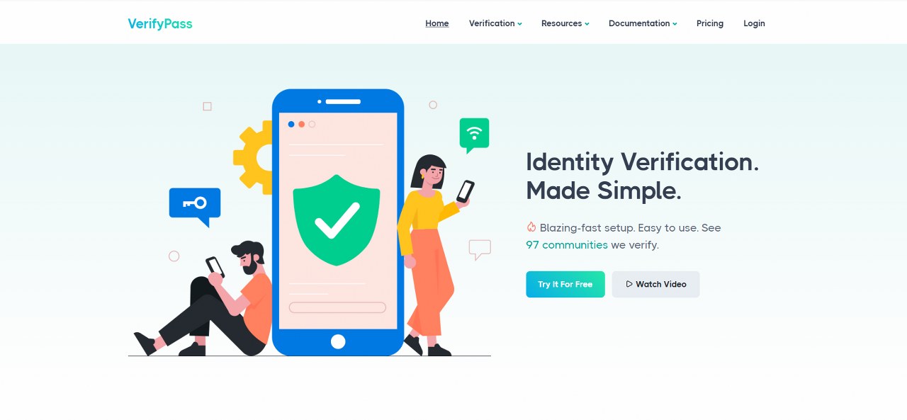VerifyPass website homepage.