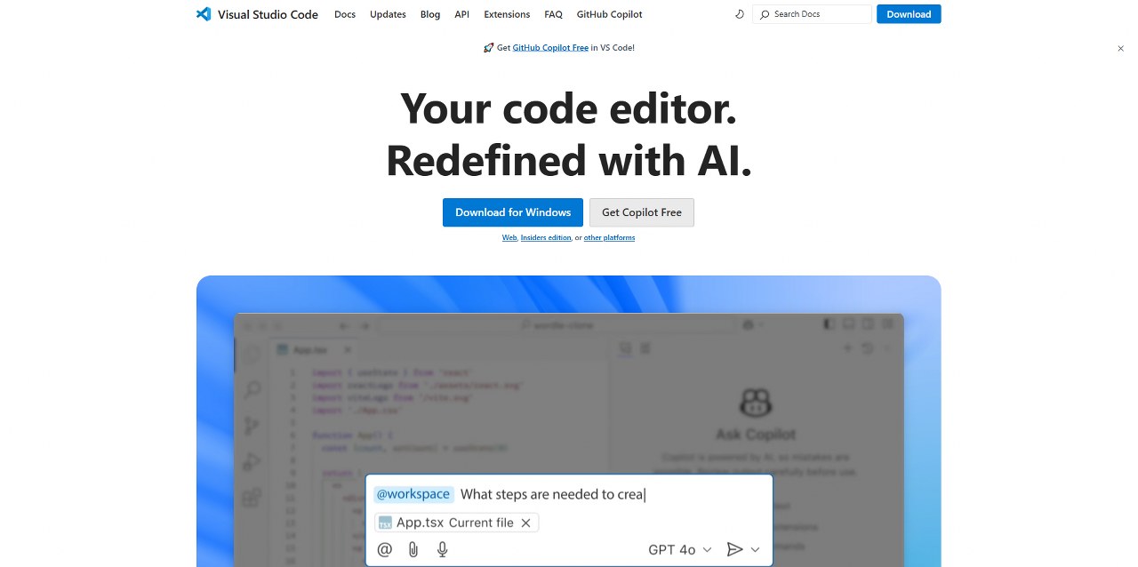 Visual Studio Code's website.
