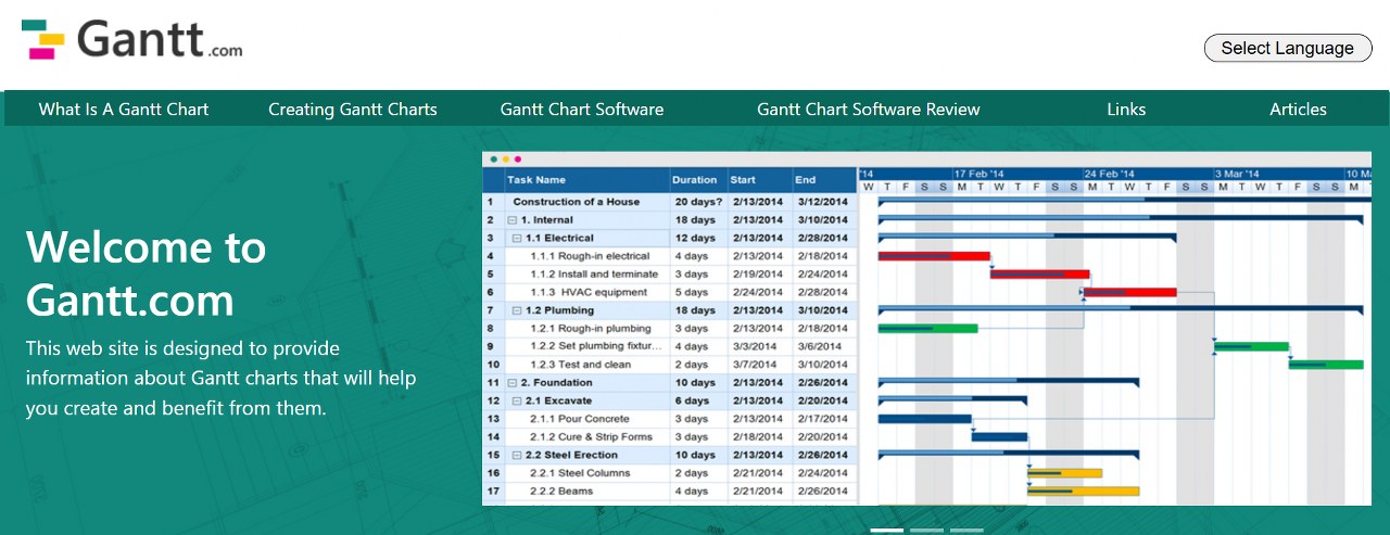 Website for designing gantt charts. 