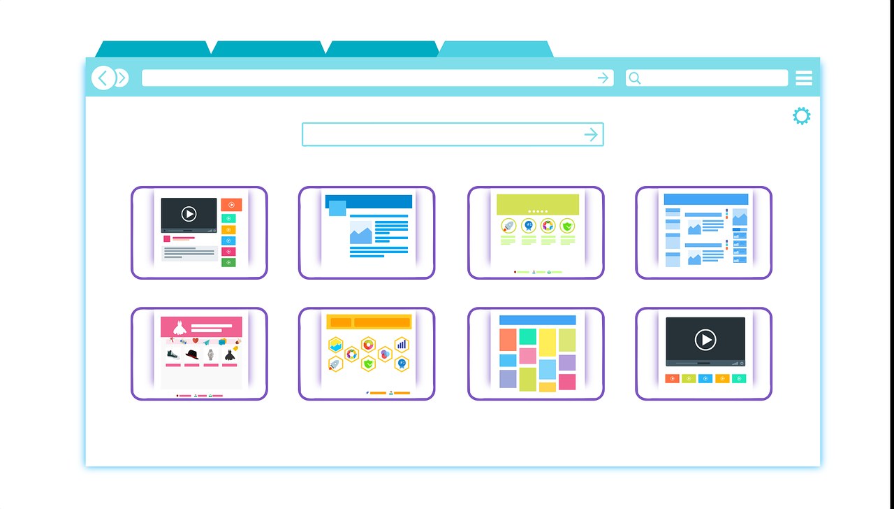 Website tabs on a browser.