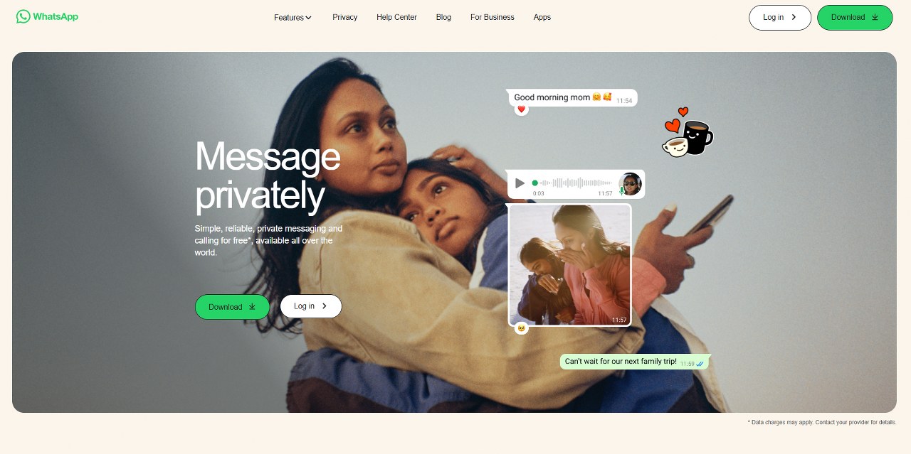 WhatsApp's website.