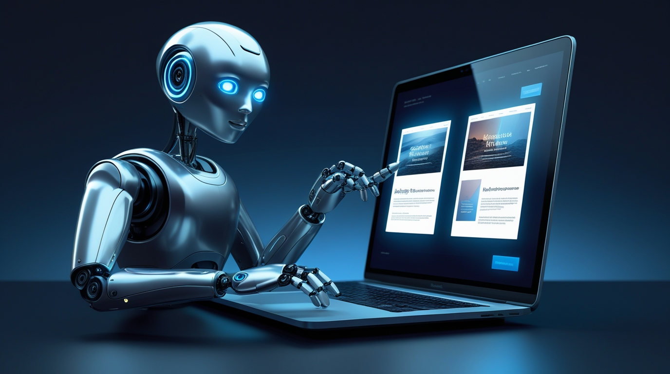 Why-AI-Changes-the-Game-for-WordPress-Users.png- robot working on computer