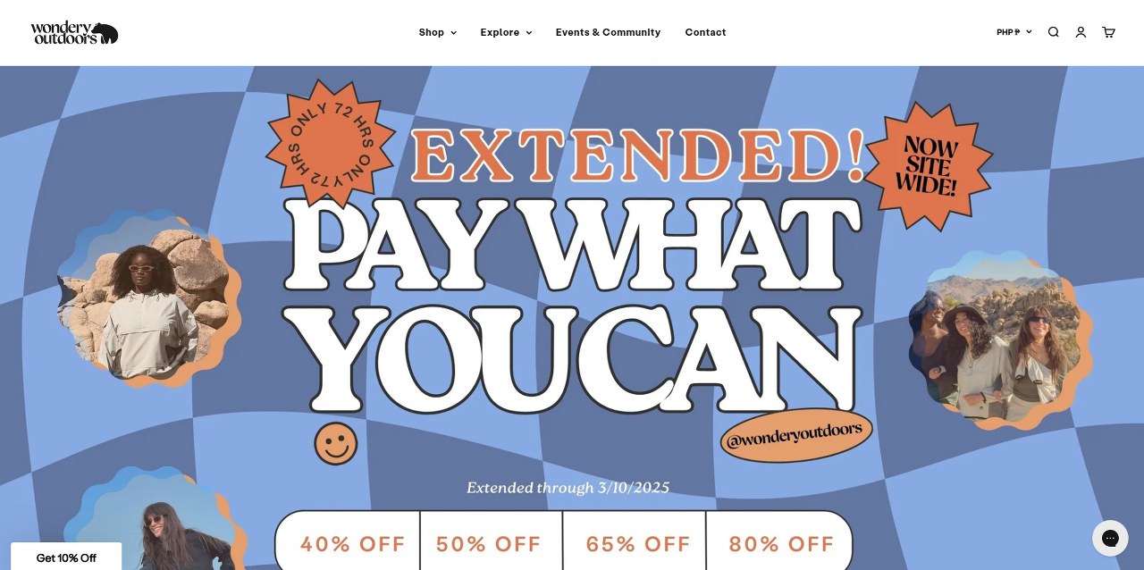 Wondery Outdoors' website.