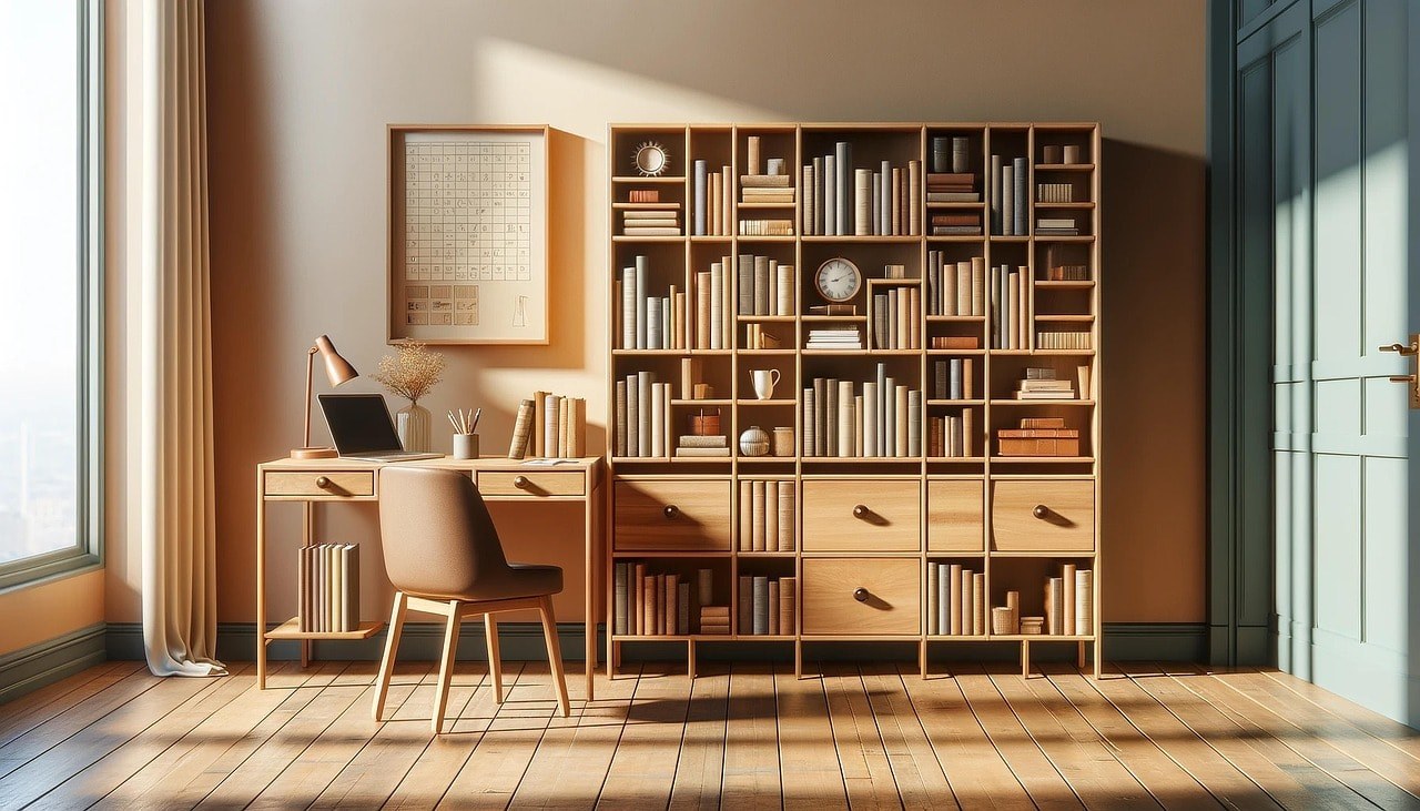 Wooden furniture.