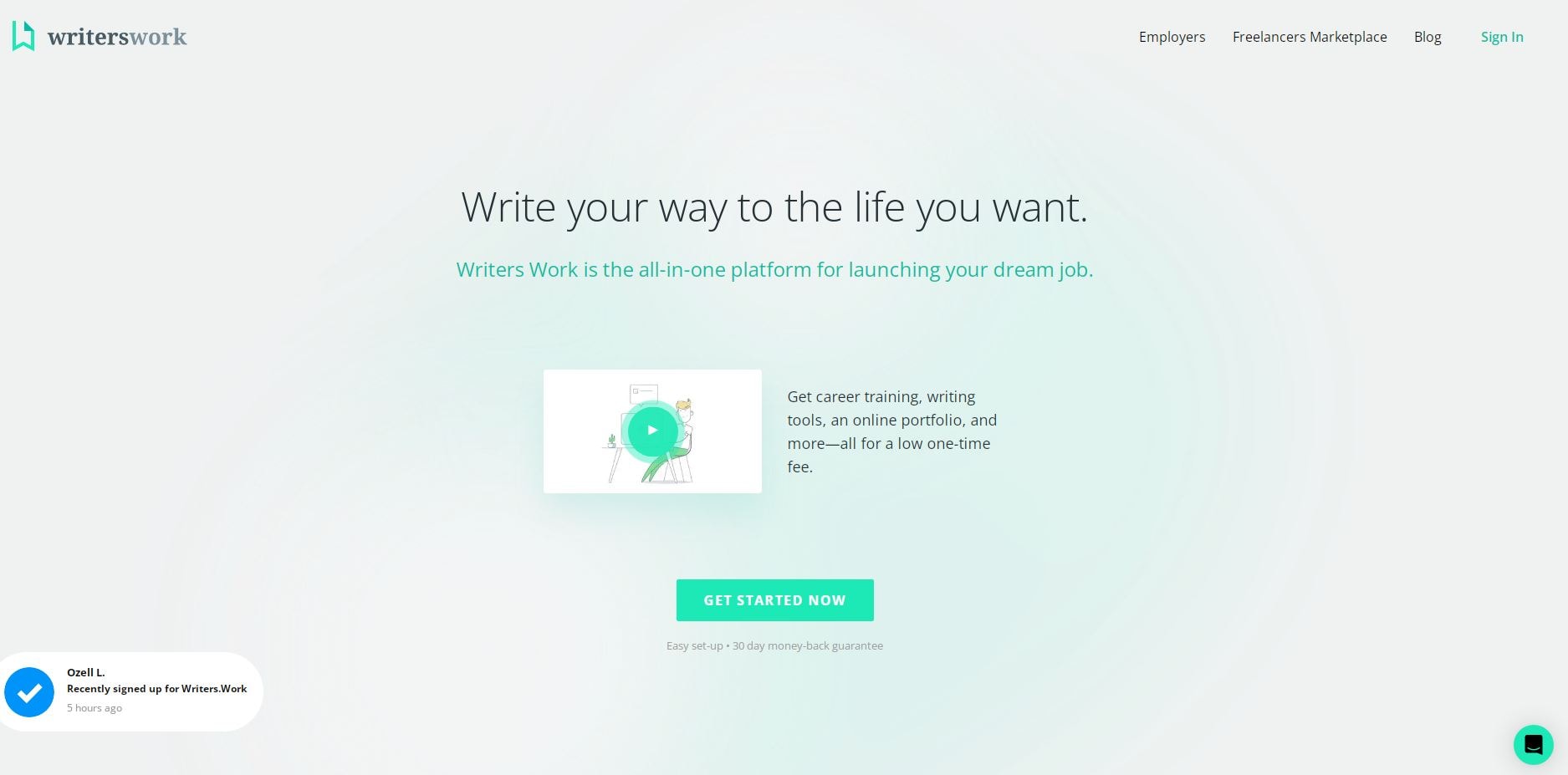 Write's work website.