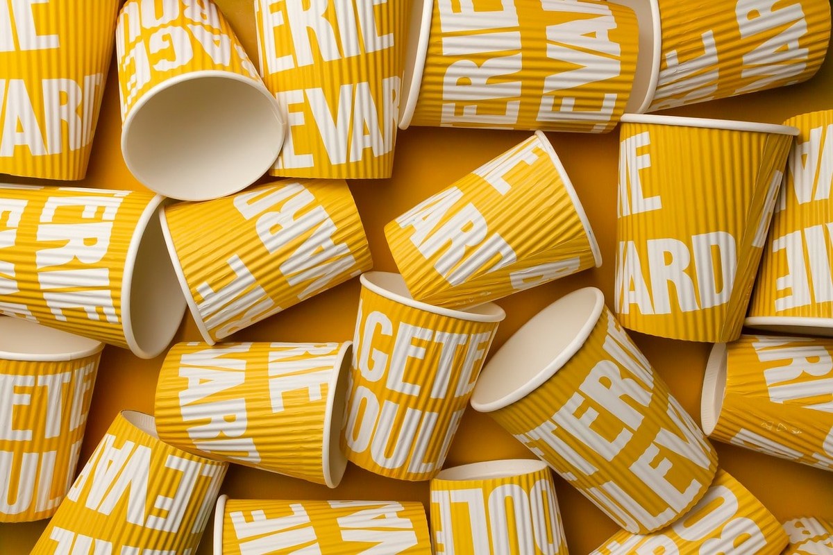 Yellow paper cups.
