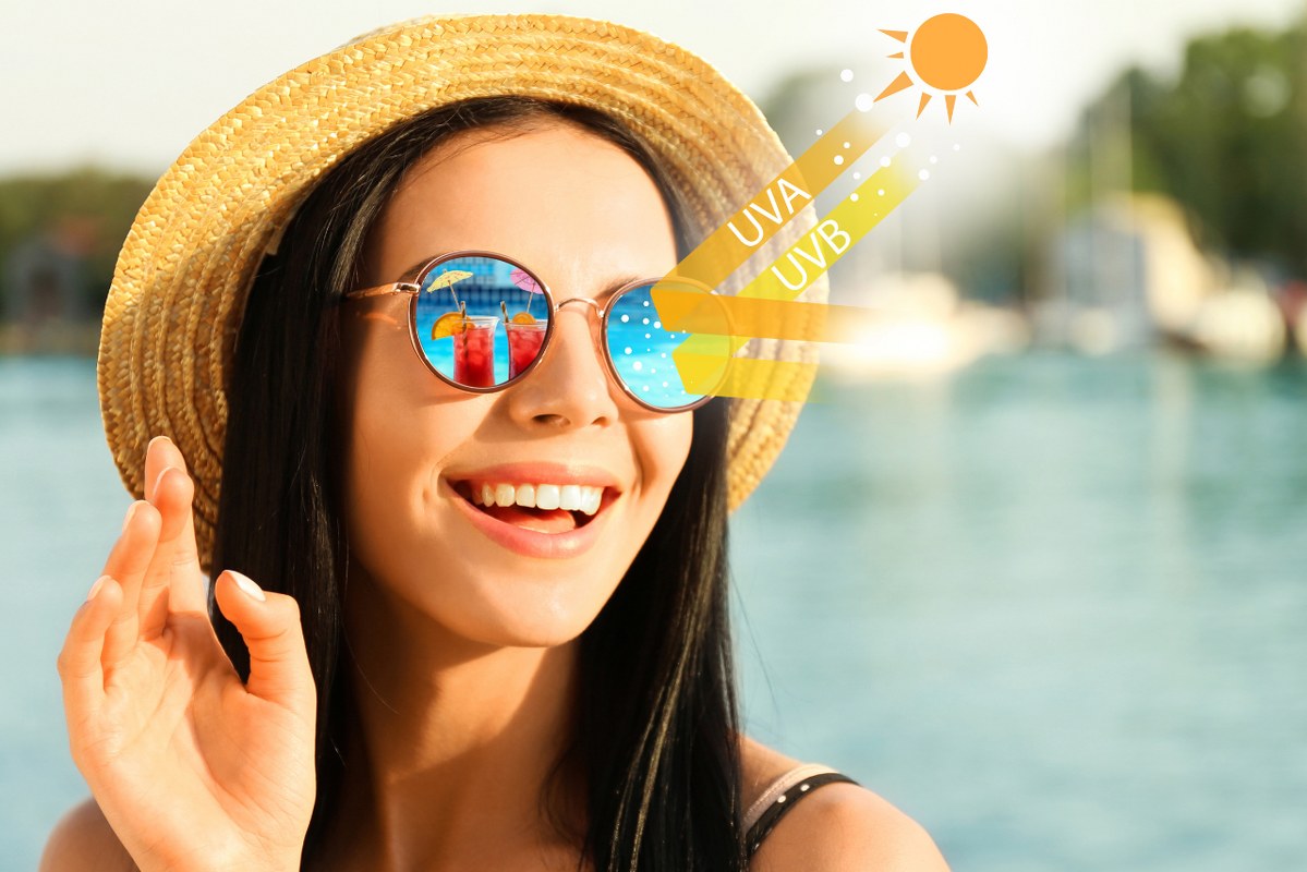 Young Woman Wearing Stylish Sunglasses.