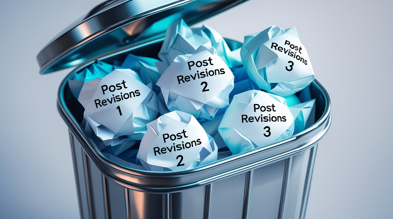 Trash bin filled with crumpled papers labeled 