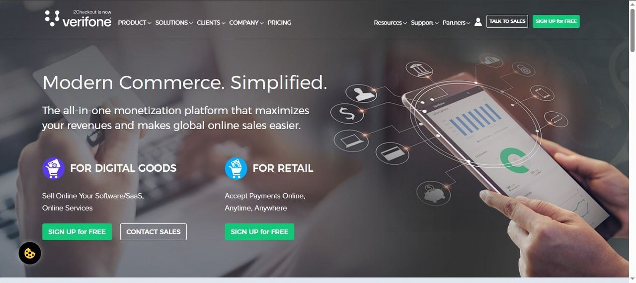 2Checkout.com webpage view.