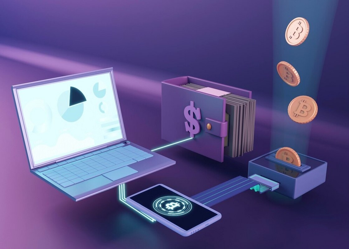 3d cryptocurrency rendering design.