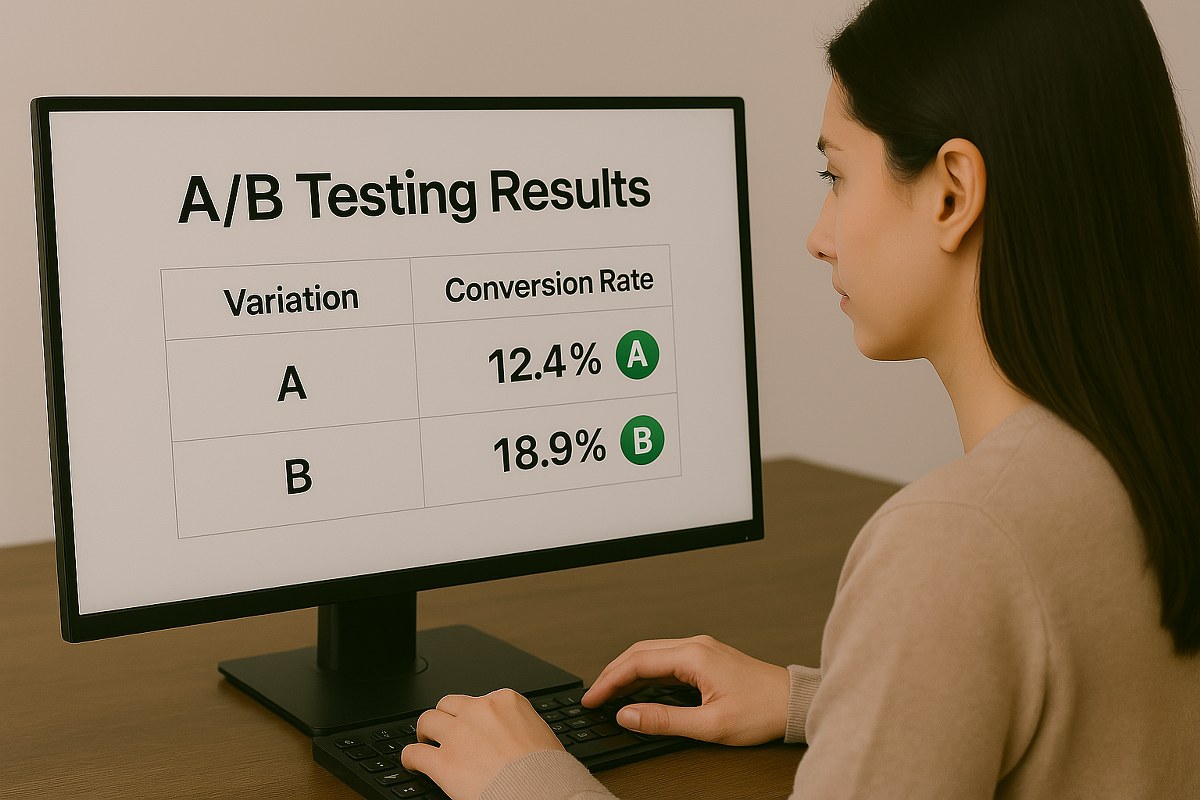 A/B testing results.