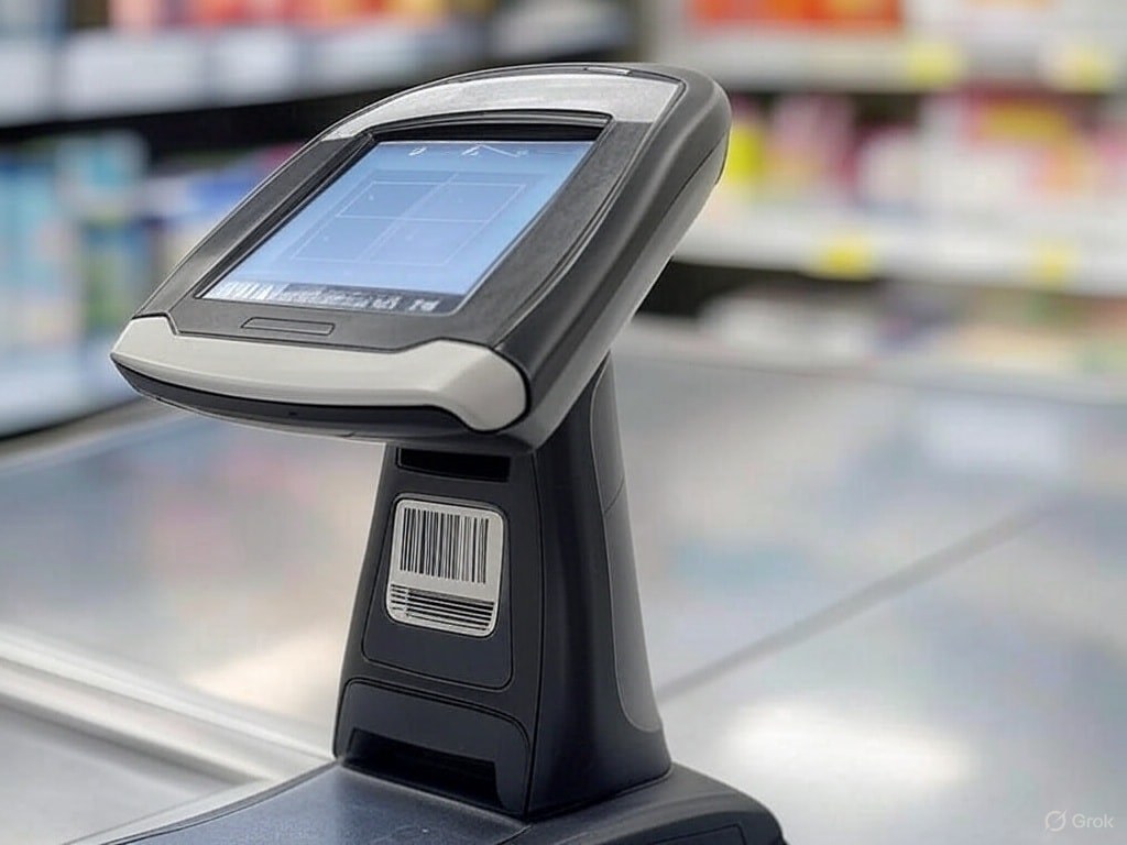 A barcode scanner.