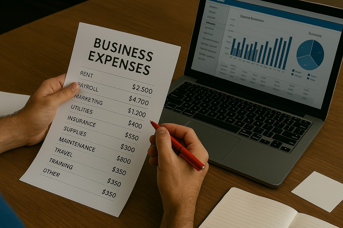 A business report on expenses.