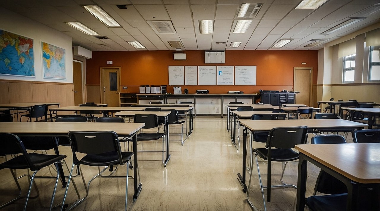 A classroom where learning takes place.