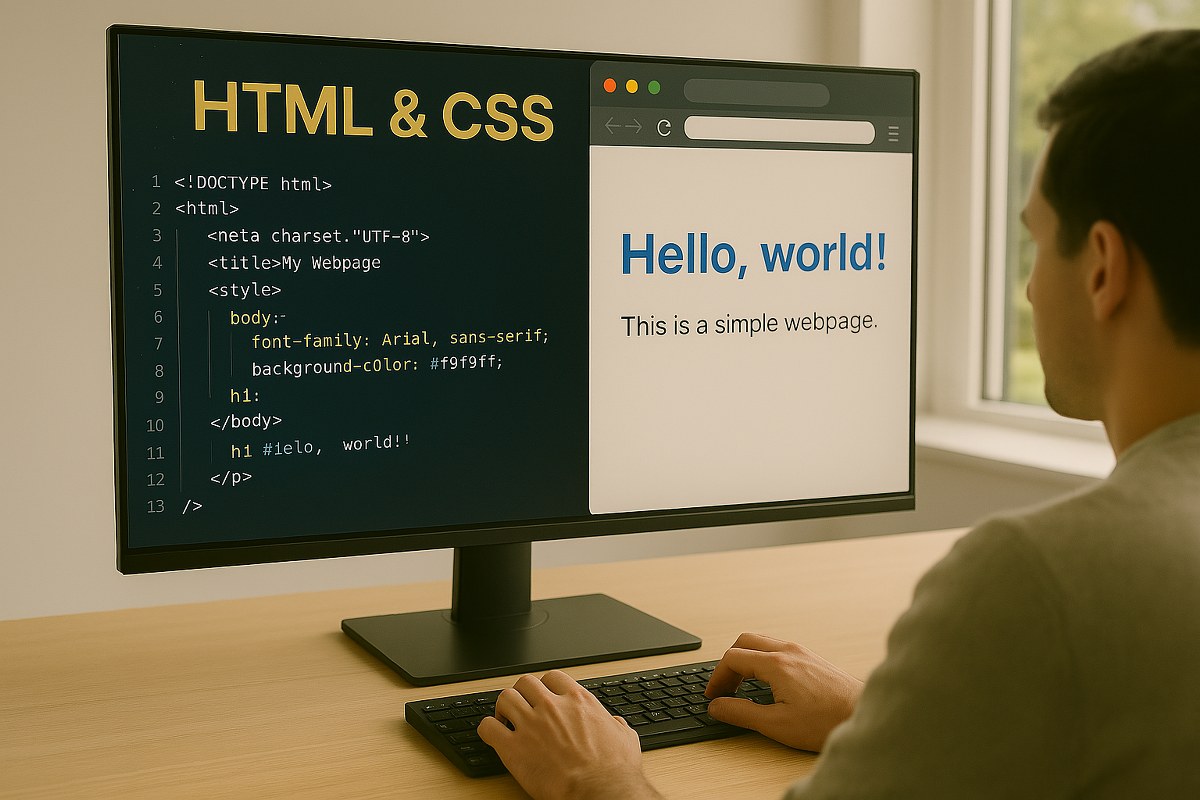 A developer using HTML.
