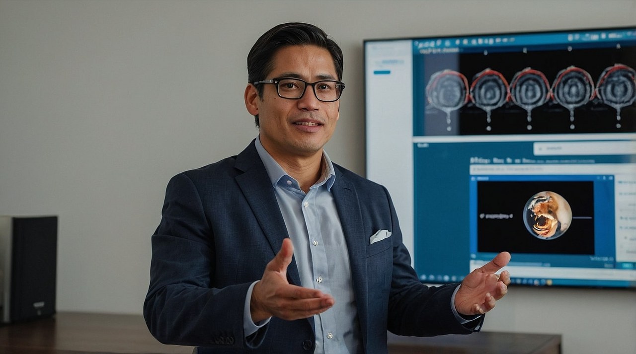 A man giving a lecture.
