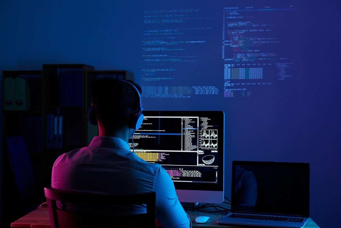 A software developer building algorithms.