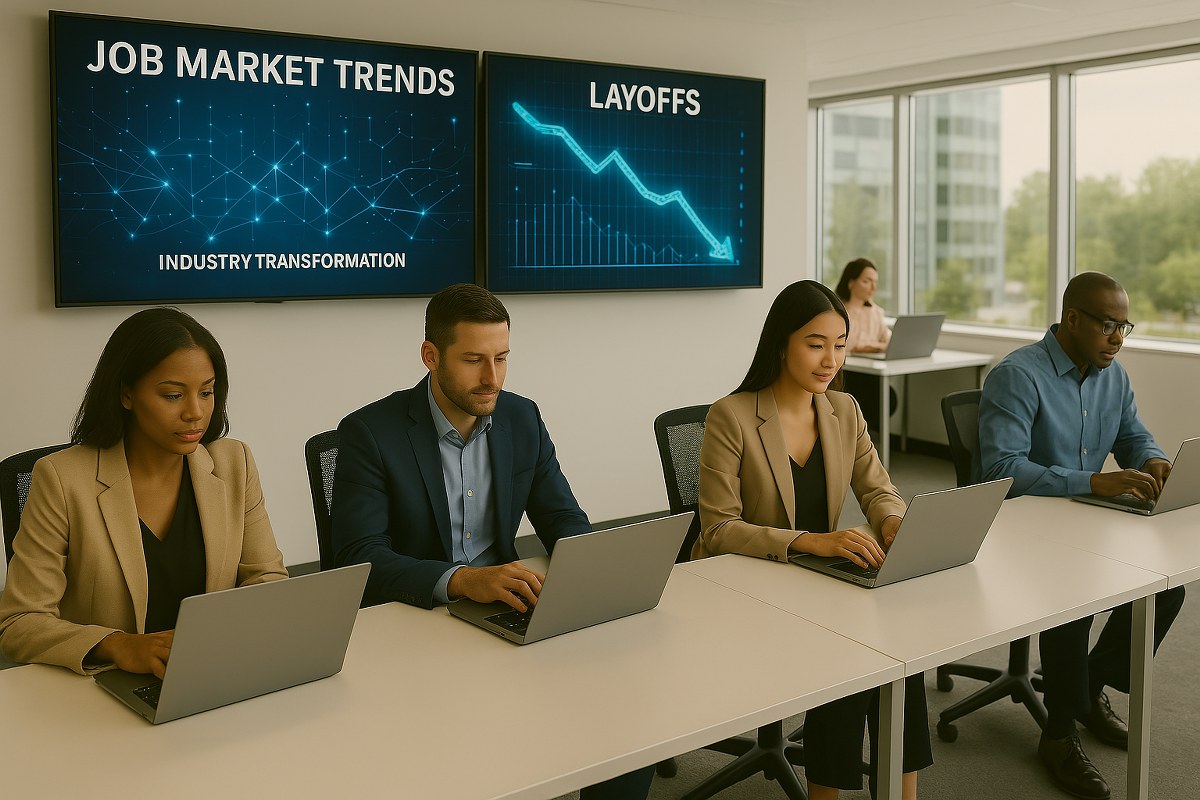 A team analysing job market insights.