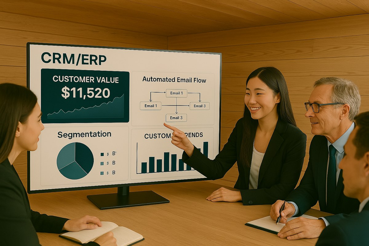 A team analyzing data for insights.
