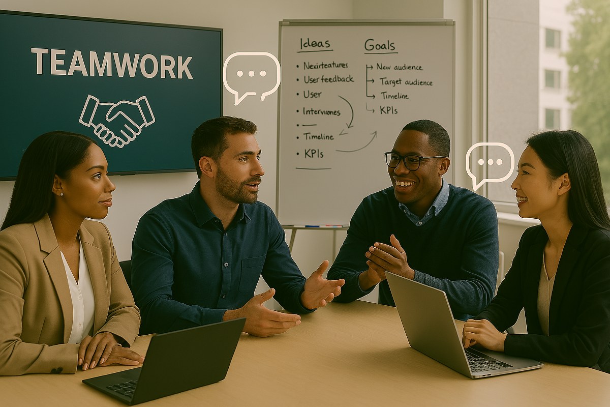 A team of specialists at the job environment.