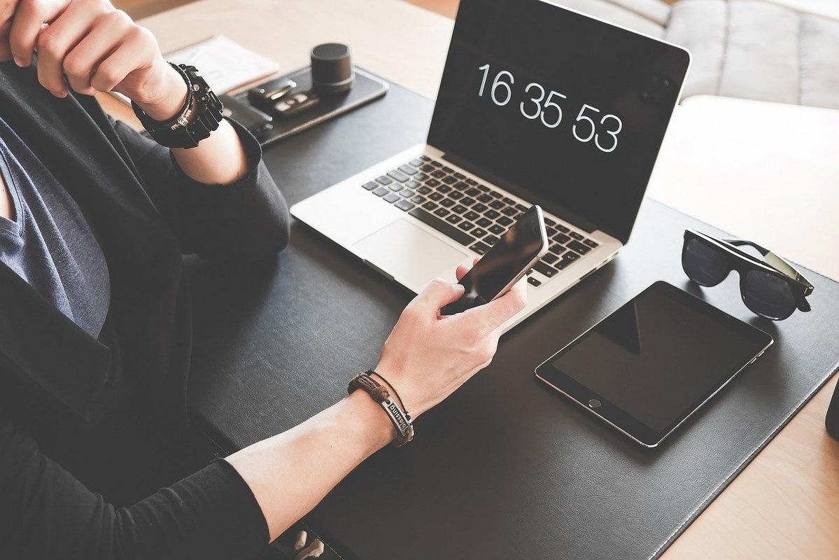 A timer on a computer.