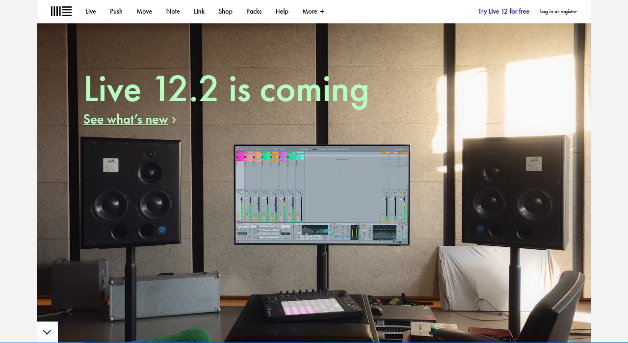 Ableton Live homepage.