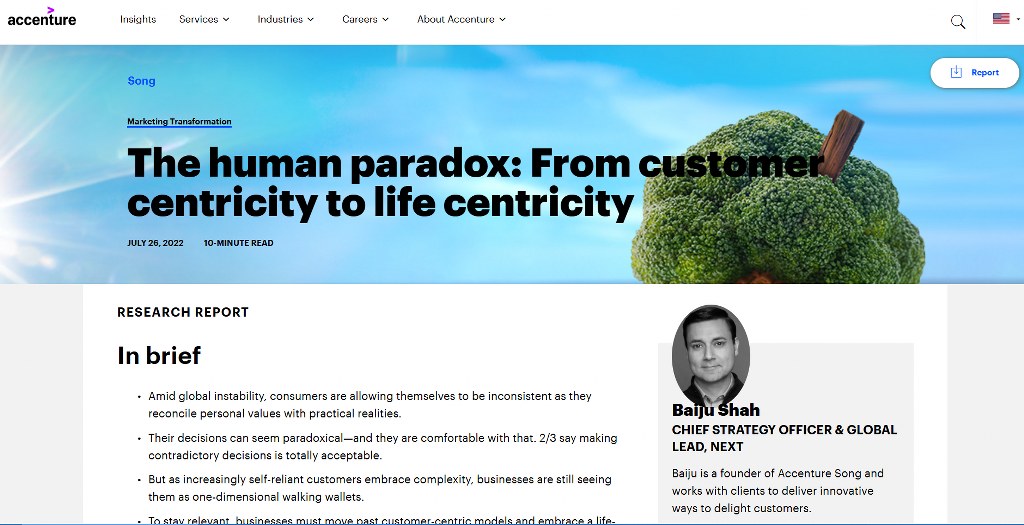 Accenture page on customer experience.
