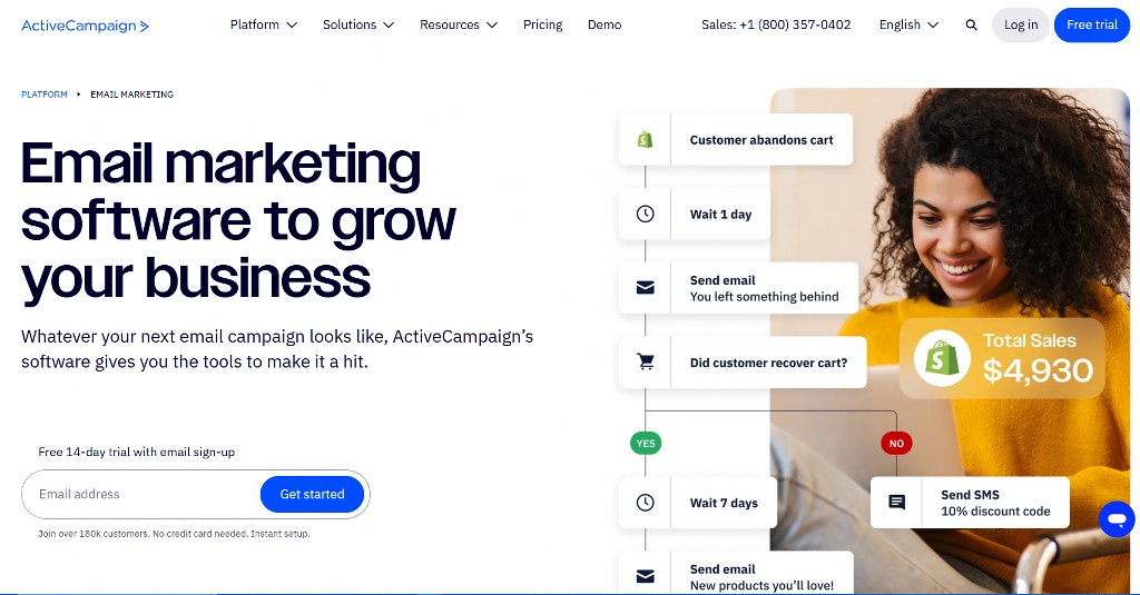 ActiveCampaign email marketing.