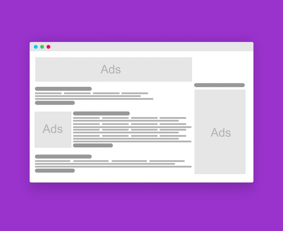 Ads illustration on a website.