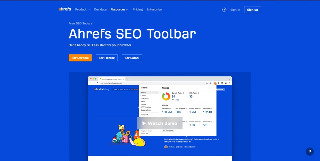 Ahrefs SEO's website.